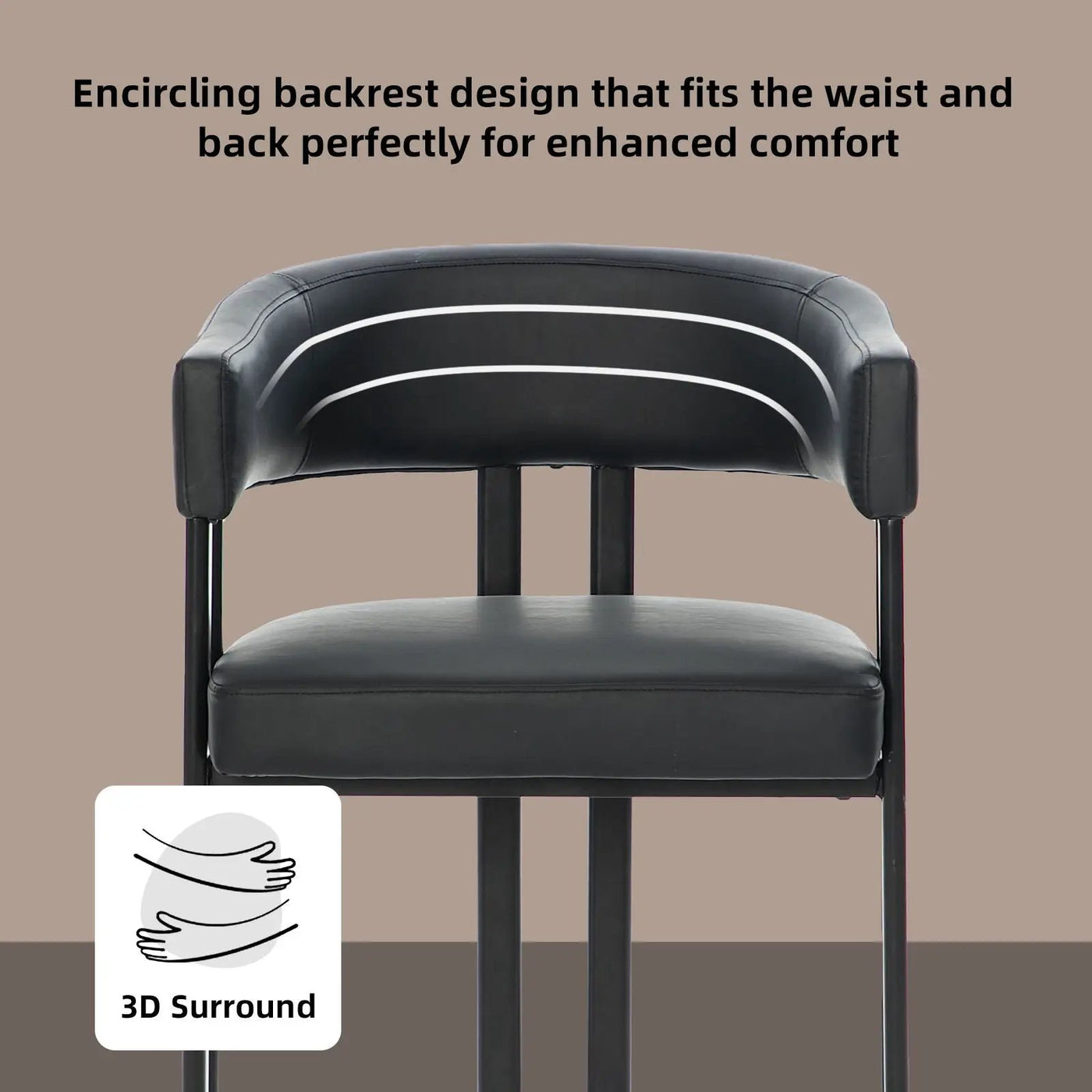 Modern Dining Upholstered Barrel Chair With Curved Back And Armrests by HouseOfZazla