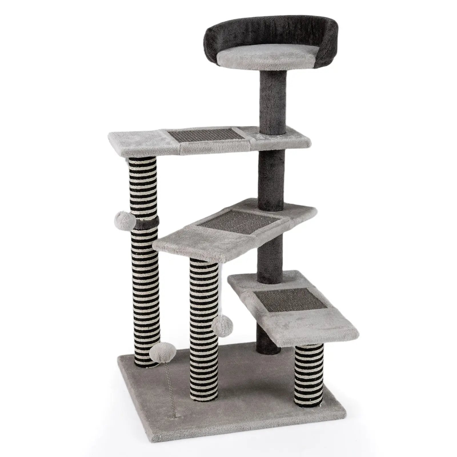 93 CM Tall Cat Tree Kitten Tower with Sisal and Jute Scratching Posts-Gray by DirectDeals
