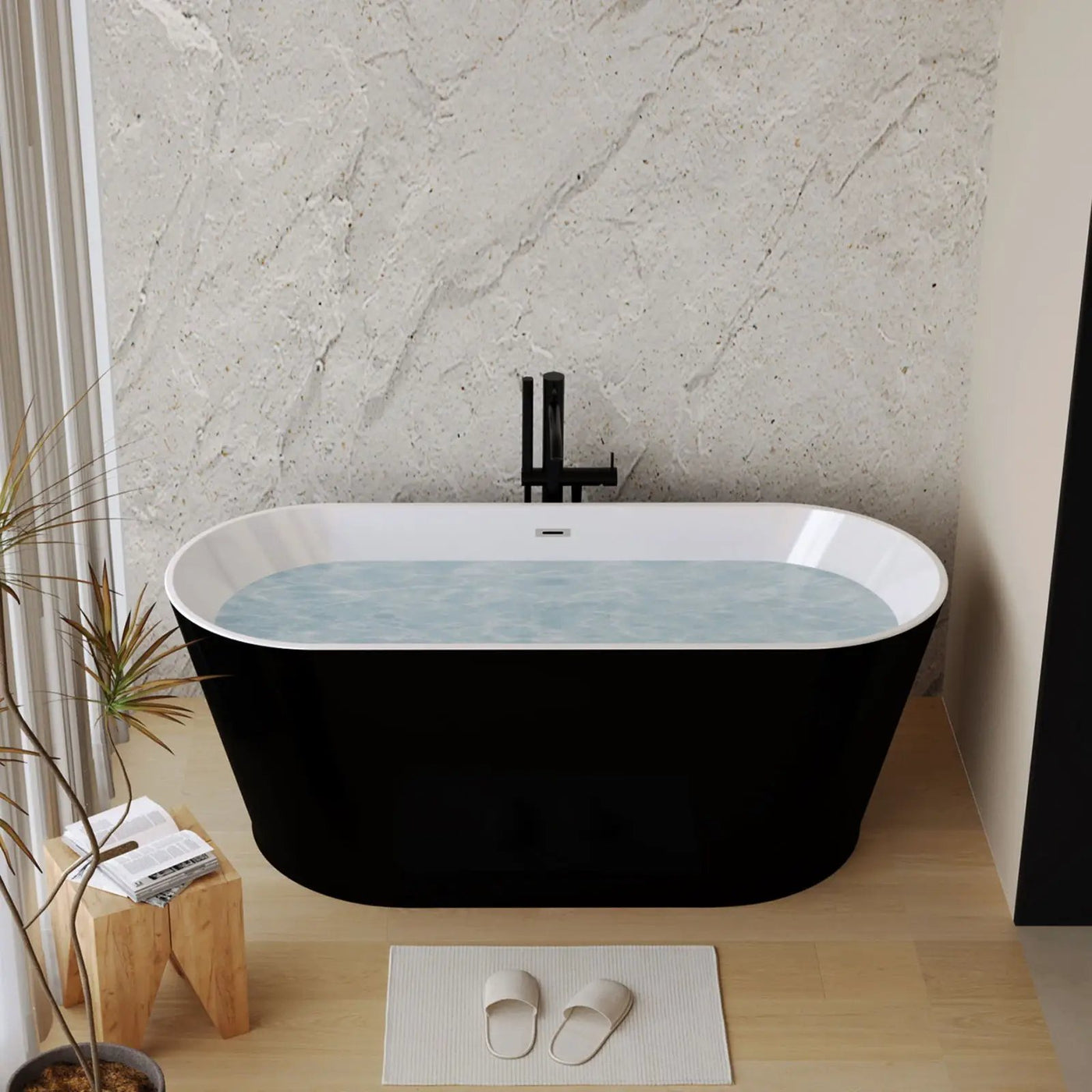 Glossy Freestanding Bathtub With Toe Tap Drain by HouseOfZazla