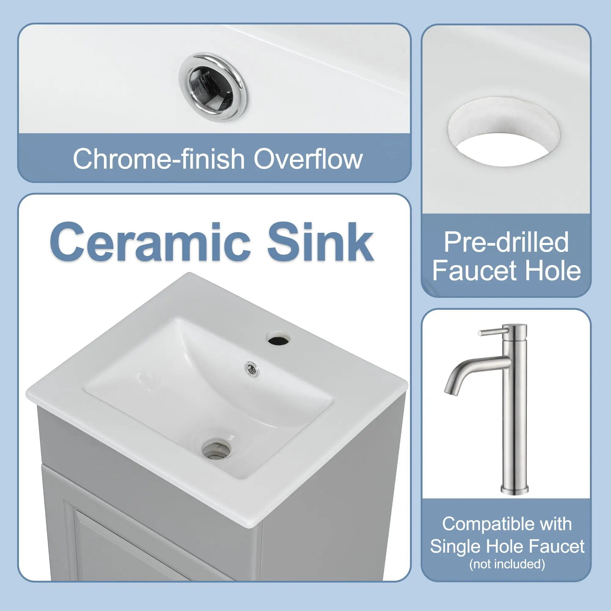 Bathroom Vanity With Sink, Cabinet With Adjustable Shelf