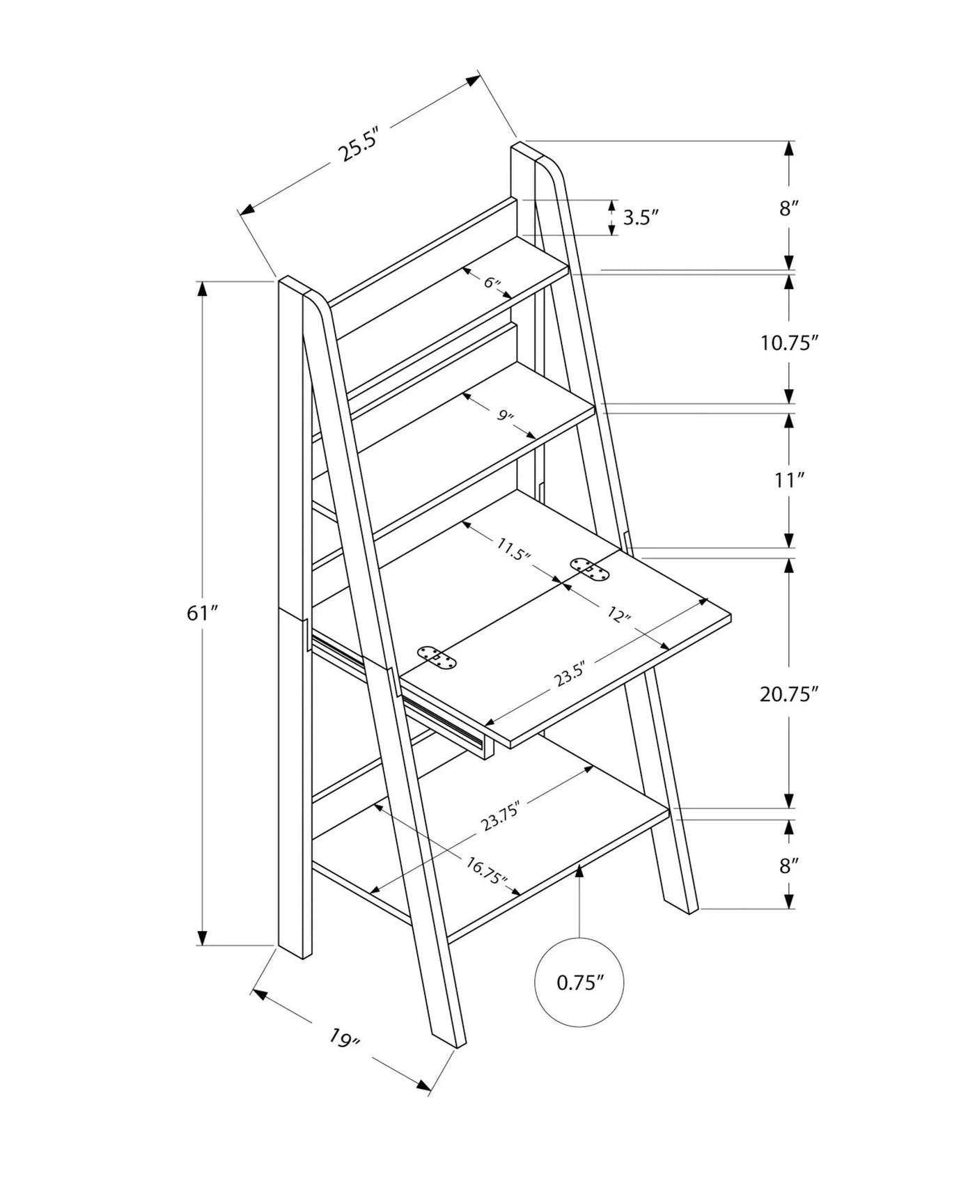 Computer Desk for Home Office with Storage Shelves by HouseOfZazla