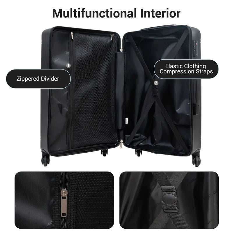 GigaTech 9-Piece Black Luggage Set With TSA Lock by HouseOfZazla