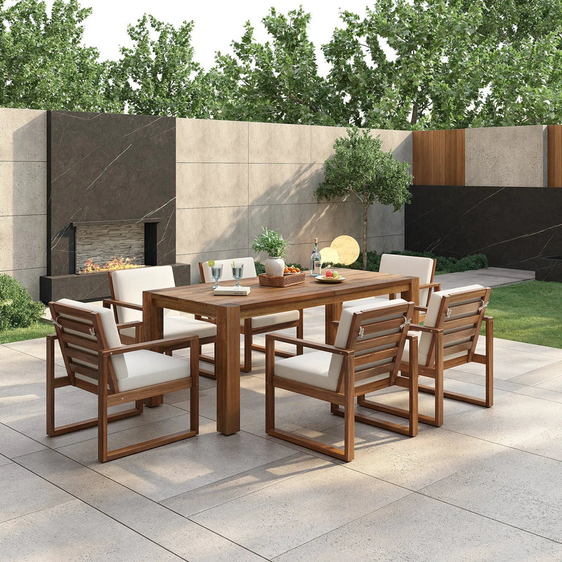 TREXM Patio Table and Chairs Set for 6 with Umbrella Hole by HouseOfZazla