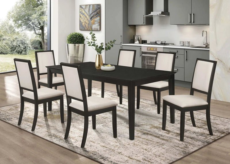 Louise Rectangular 78-inch Extension Leaf Dining Table Black by Unique Piece Furniture