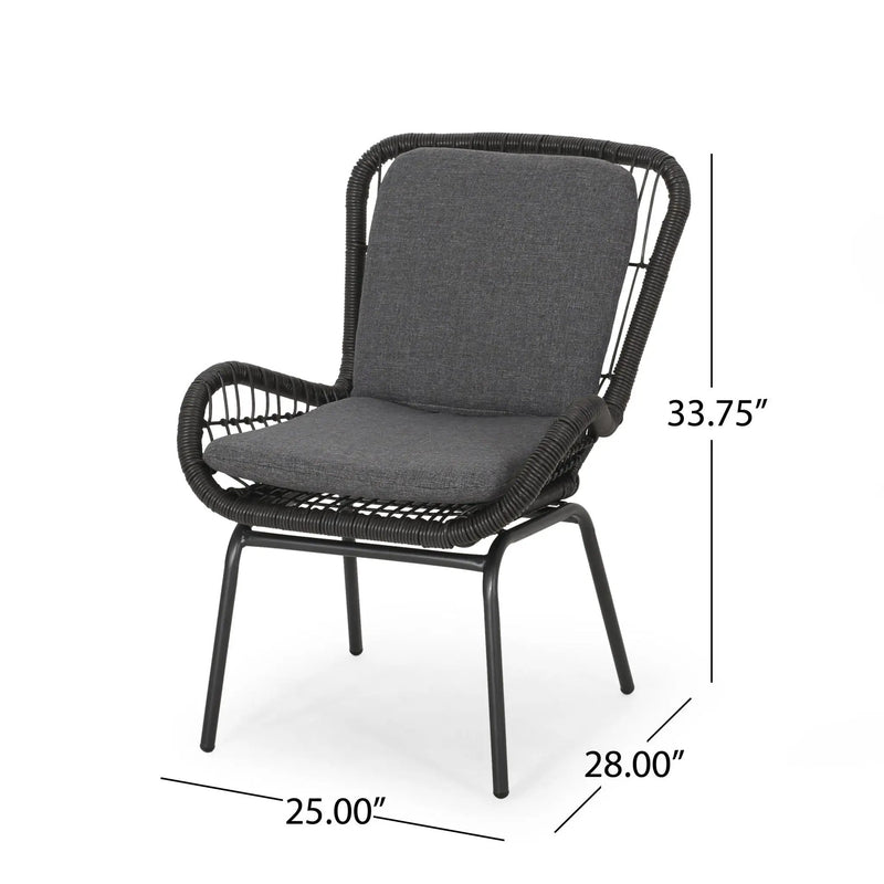 Outdoor Wicker Club Chair With Cushions (Set of 2) by HouseOfZazla