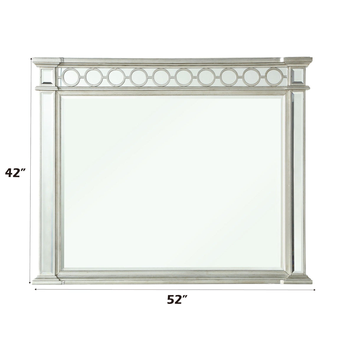 Mirrored Designed Mirror with Beveled Edge - Silver, photo 4 of 6