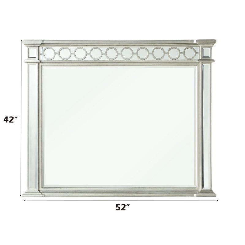 Mirrored Designed Mirror with Beveled Edge - Silver, photo 4 of 6