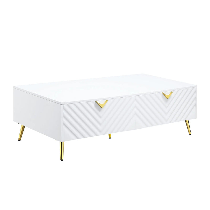 Gaines - High Gloss Coffee Table - White by HouseOfZazla
