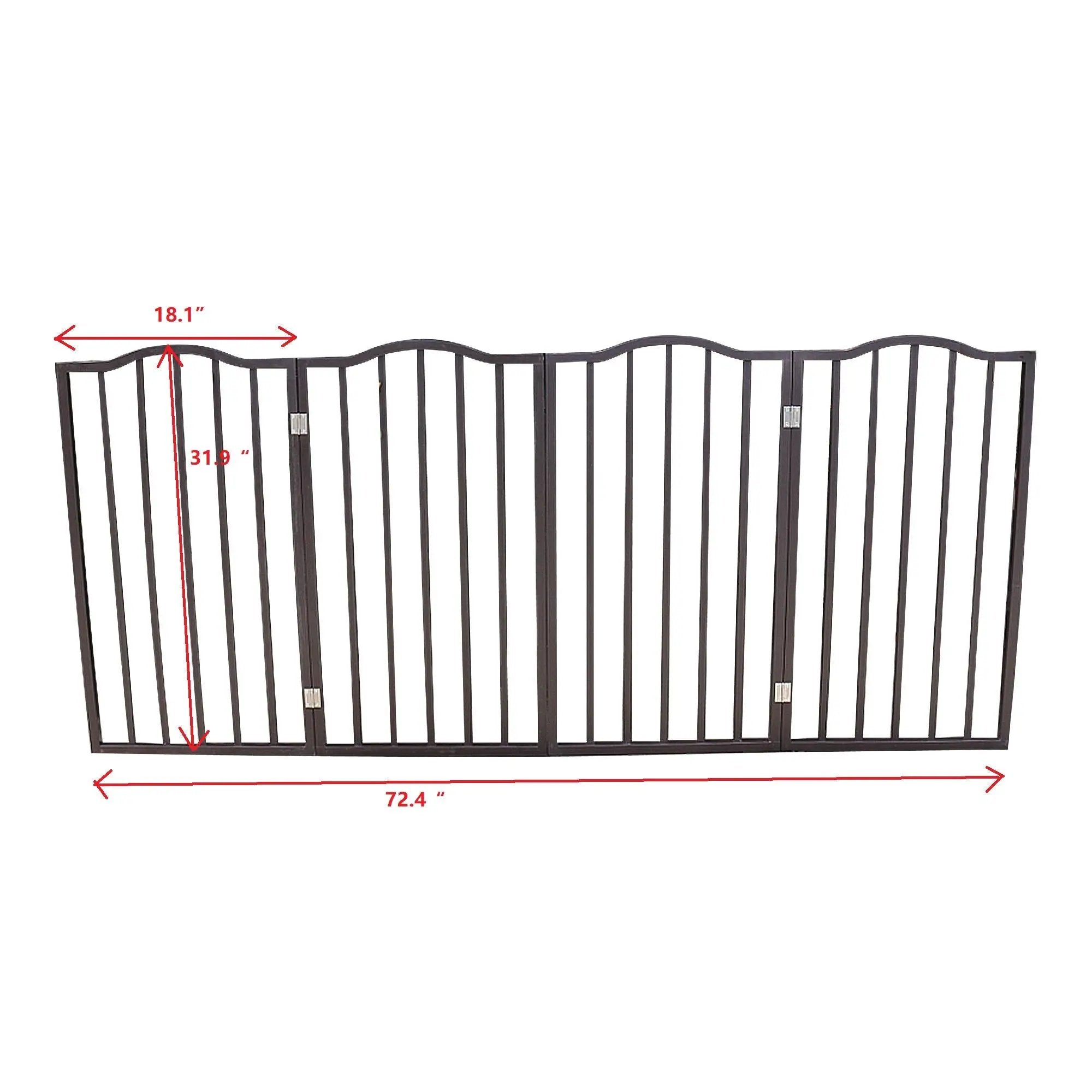 Pet Gate Dog Gate For Doorways, Stairs Or House Freestanding Folding - Dark Brown by HouseOfZazla