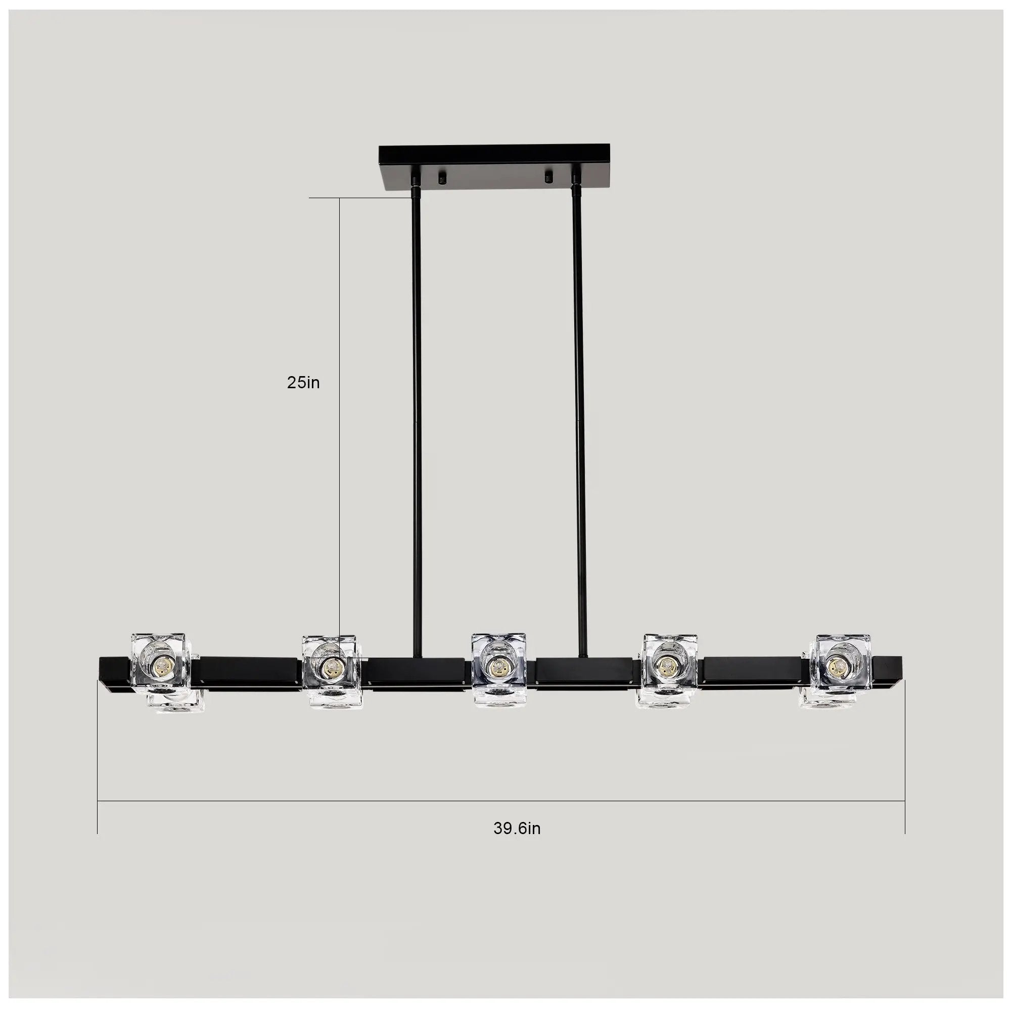 Rectangle Chandelier for Dining Room, 10-Light by HouseOfZazla