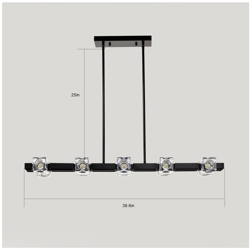 Rectangle Chandelier for Dining Room, 10-Light by HouseOfZazla