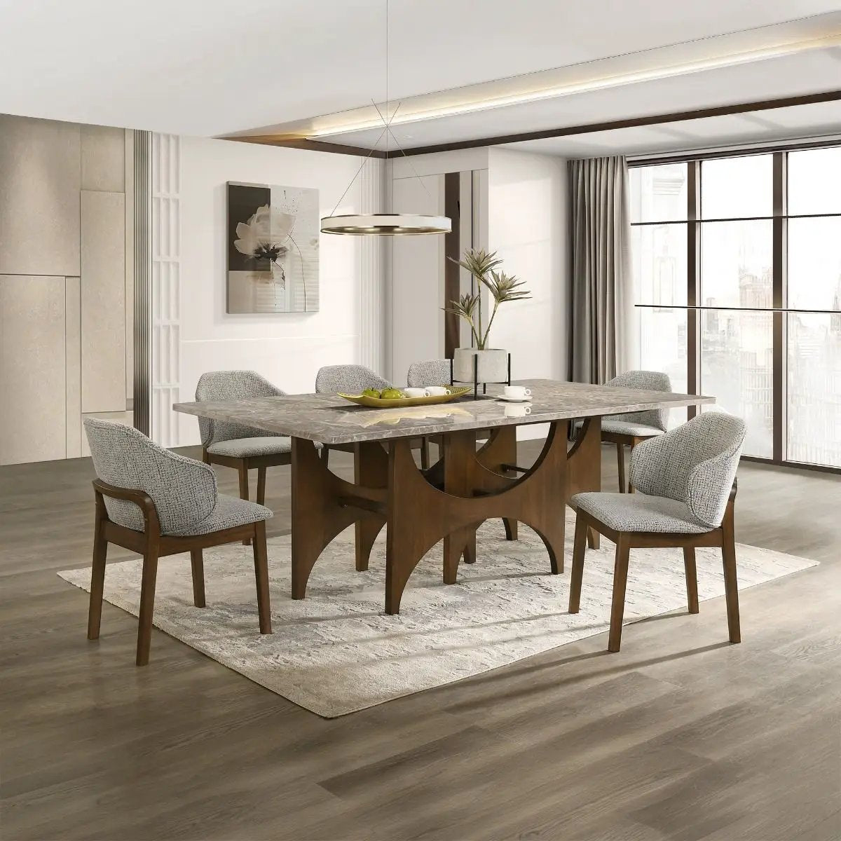 Oleia - Side Chair (Set of 2) - Chenille & Walnut by Unique Piece Furniture