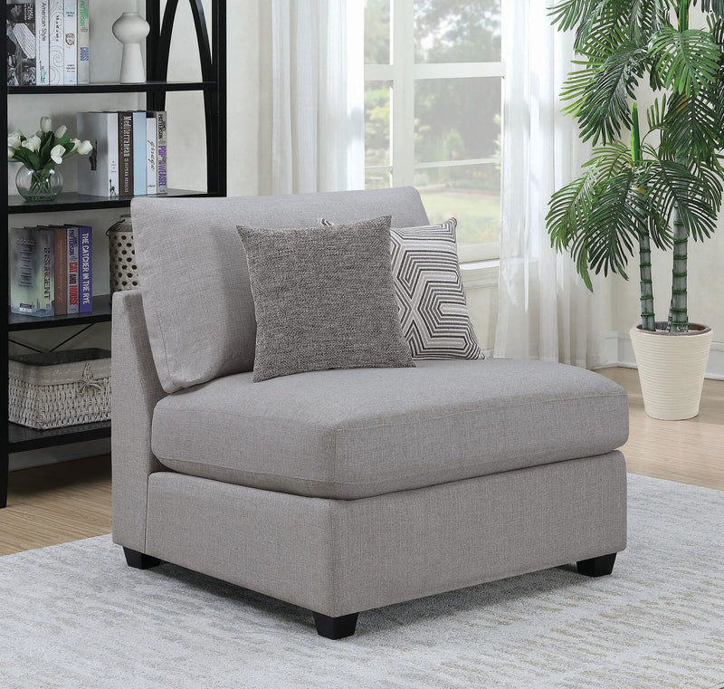 Cambria Upholstered Armless Chair Grey by Unique Piece Furniture