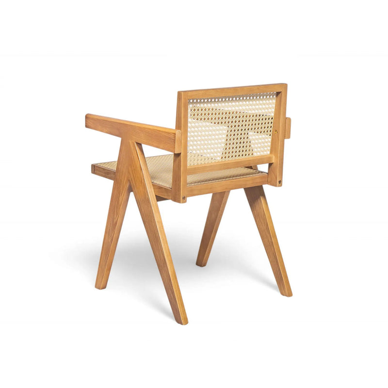 Chandigarh Arm Dining Chair With Natural Cane Design (Set of 2) by HouseOfZazla