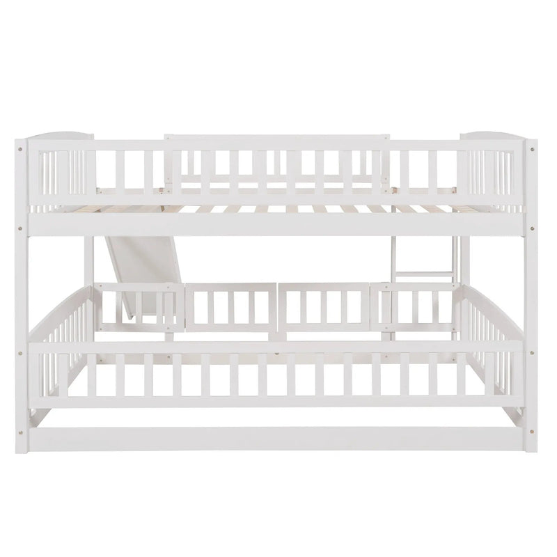 Low Bunk Bed With Slide, Fence And Ladder by Unique Piece Furniture
