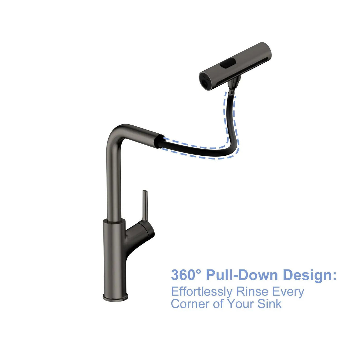 360° Pull Down Kitchen Faucet With 4 Spray Modes by HouseOfZazla