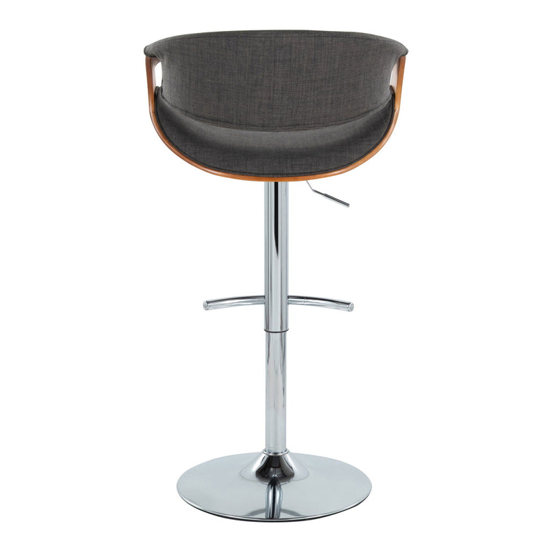 Curvo - Mid Century Modern Adjustable Barstool With Swivel With Rounded T Footrest (Set of 2) by Unique Piece Furniture