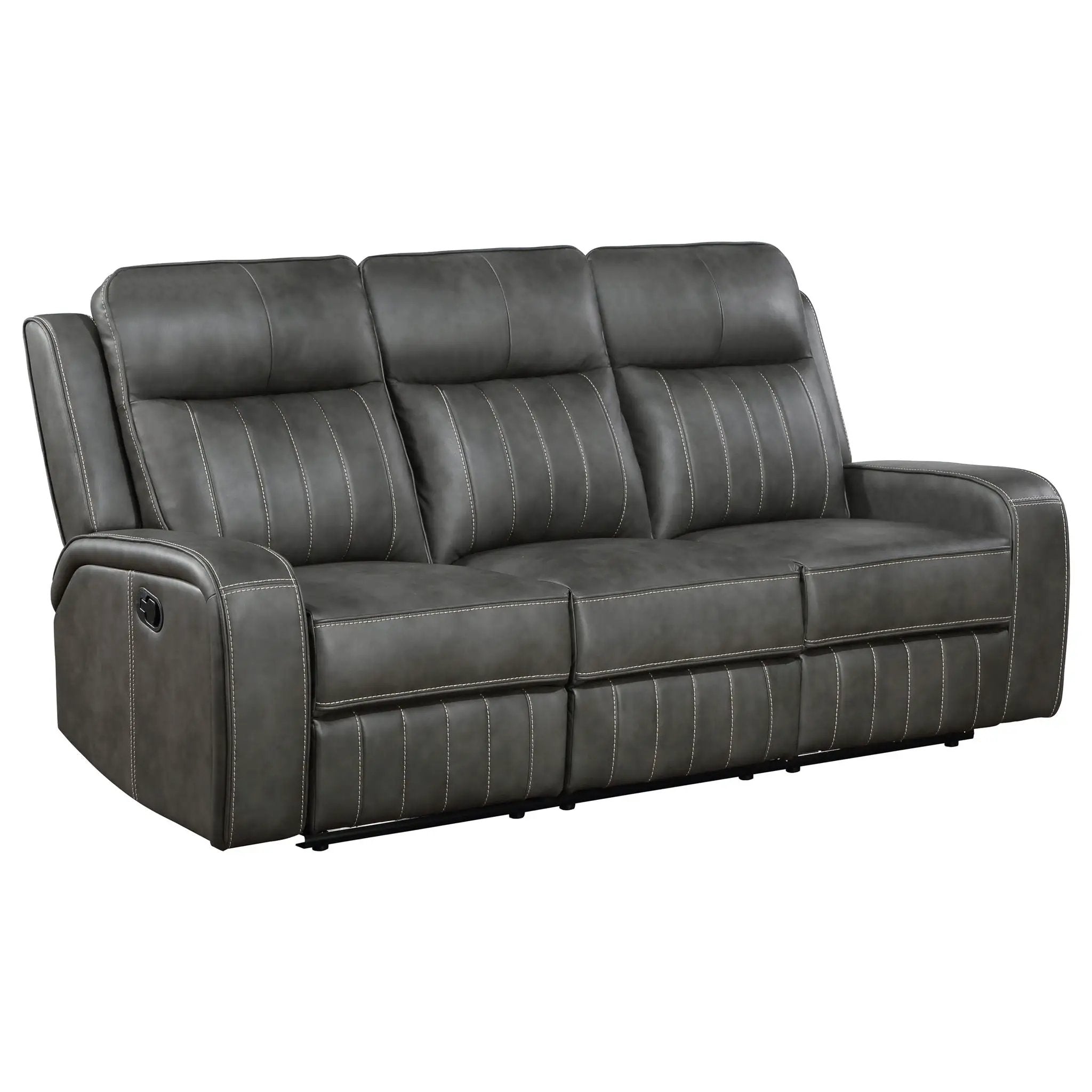 Raelynn Upholstered Track Arm Motion Sofa Grey by Unique Piece Furniture