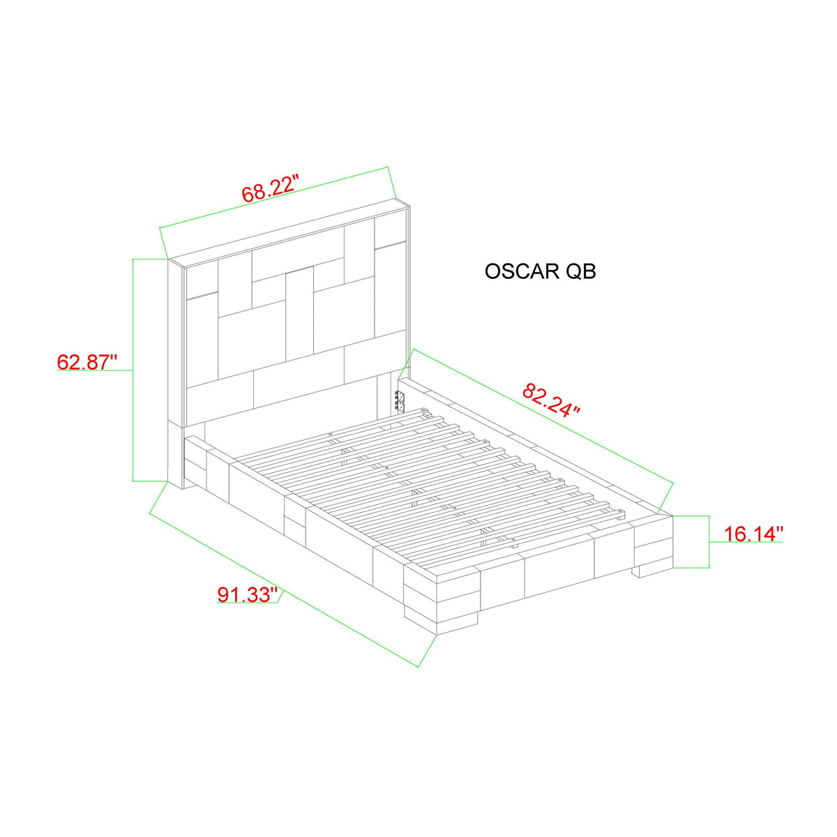 Yaris Upholstered Bed with Wireless Charging and LED Lights - Gray or Blue, photo 6 of 12