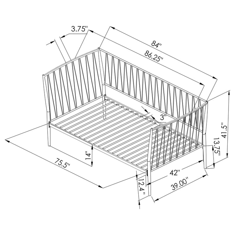 Vertigo - Twin Daybed With Slatted Support - Matte Black by HouseOfZazla