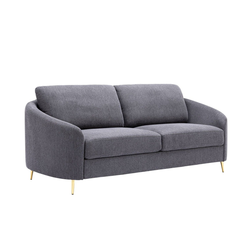 Yuina Linen Sofa with Chrome Legs - Dark Gray