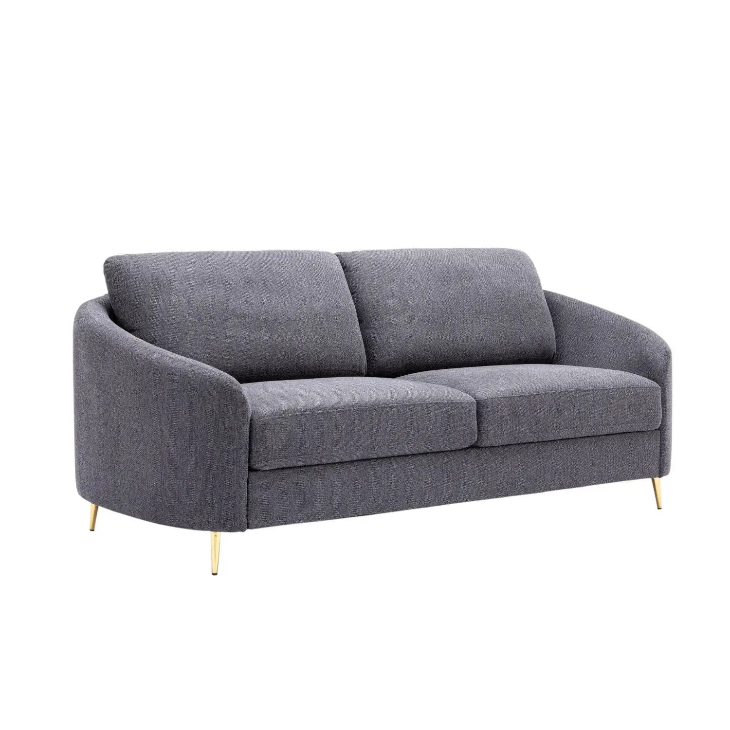 Yuina Linen Sofa in Gray by HouseOfZazla