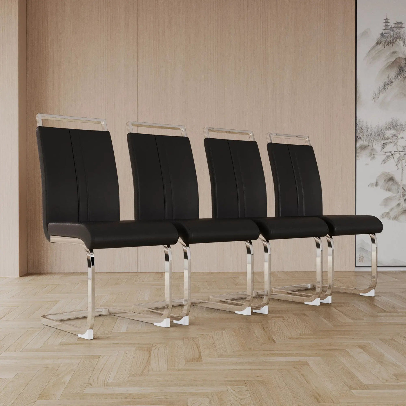 Modern Dining Chairs With Padded Seat, High Back by HouseOfZazla