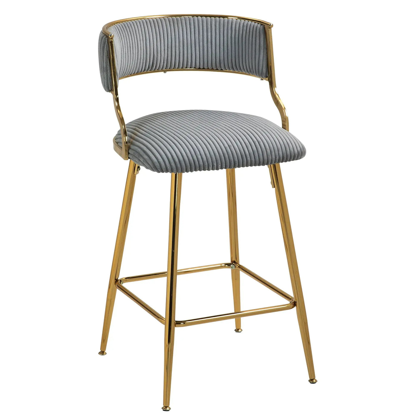 Counter Height Bar Stools With Powder Coating Base And Footrest (Set of 2) - by HouseOfZazla
