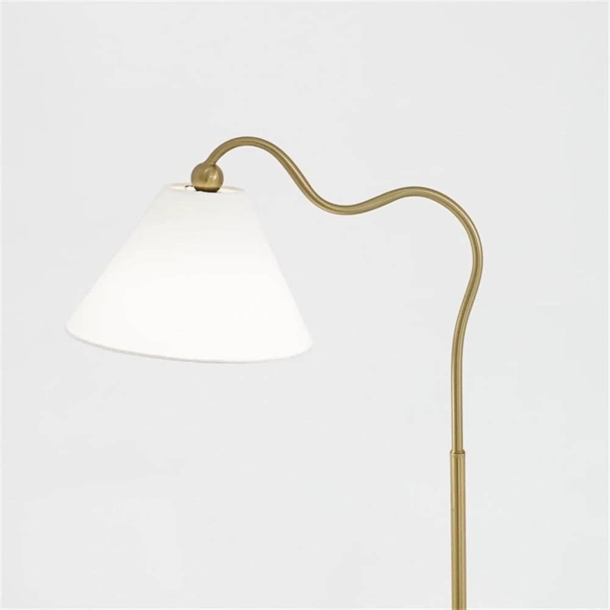 Ornate - Ring Base Curved Table Lamp With Triangle Drum Shade - Gold / White by HouseOfZazla