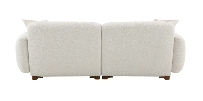 Darius - Boucle Sofa With 2 Toss Pillows - Beige by HouseOfZazla
