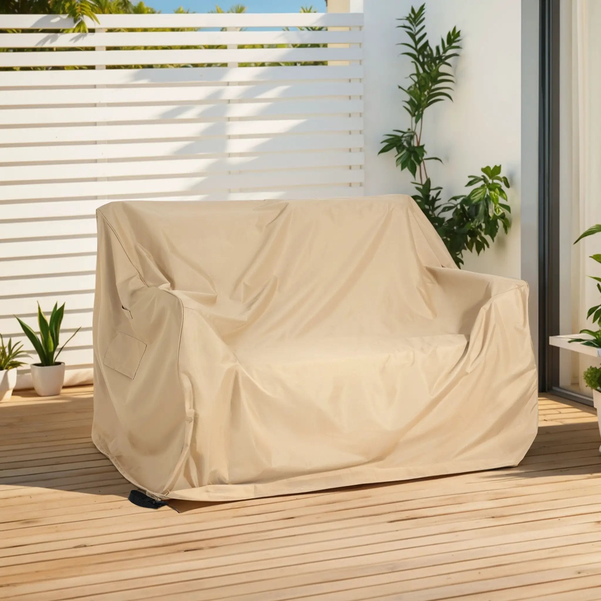 Shield Outdoor Loveseat Sofa Cover Beige by HouseOfZazla