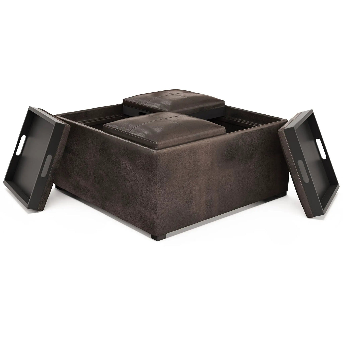 Avalon - Upholstered Square Coffee Table Storage Ottoman by HouseOfZazla