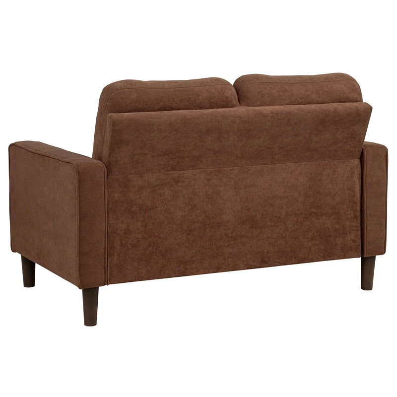 Bowen II Fabric Upholstered Track Arm Loveseat Rust by Unique Piece Furniture