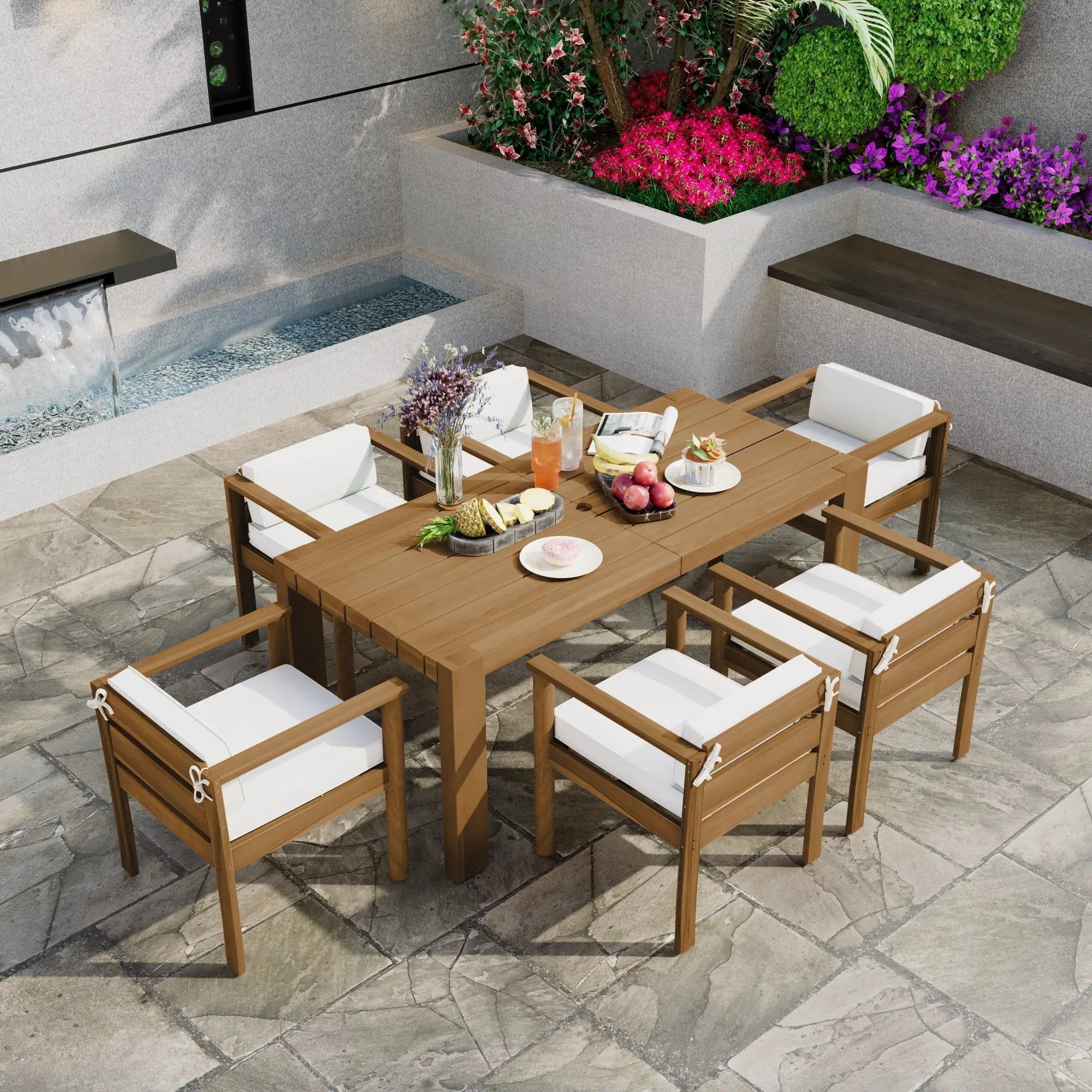 TREXM 7-Piece Patio Dining Table Set for 6 by HouseOfZazla