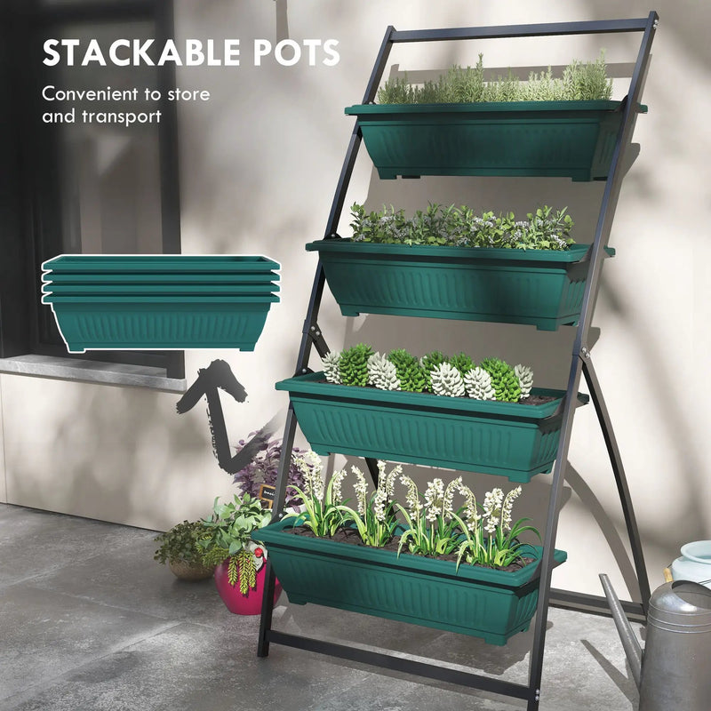 Outsunny 4 Tier Vertical Garden Planter Set by HouseOfZazla
