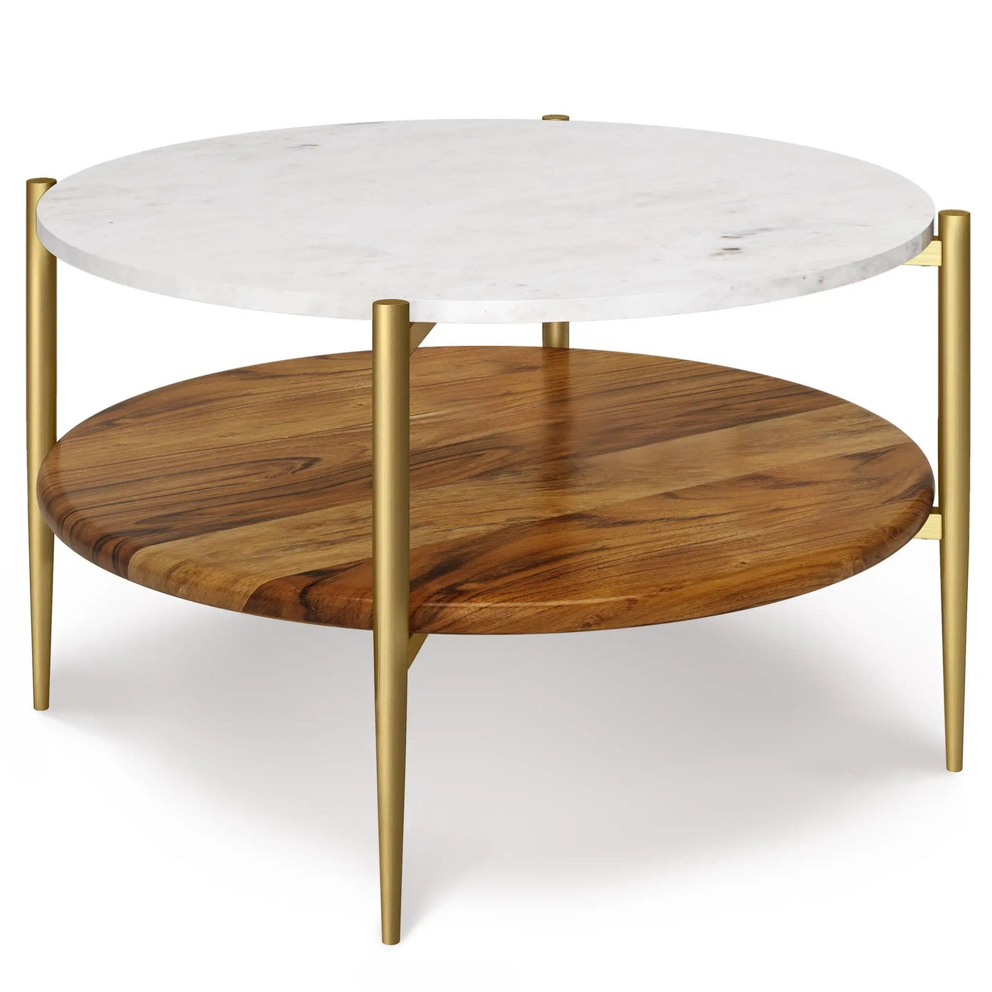 Wagner - Round Marble & Wood Table by HouseOfZazla