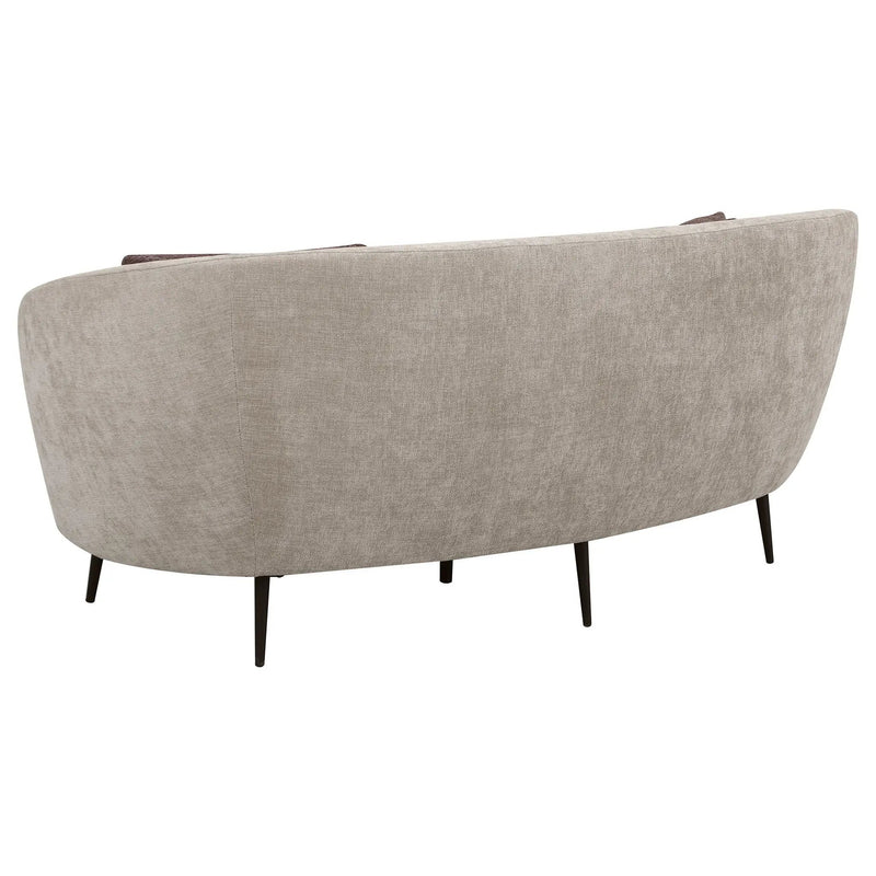 Ellorie Upholstered Channel Back Curved Loveseat Beige by Unique Piece Furniture