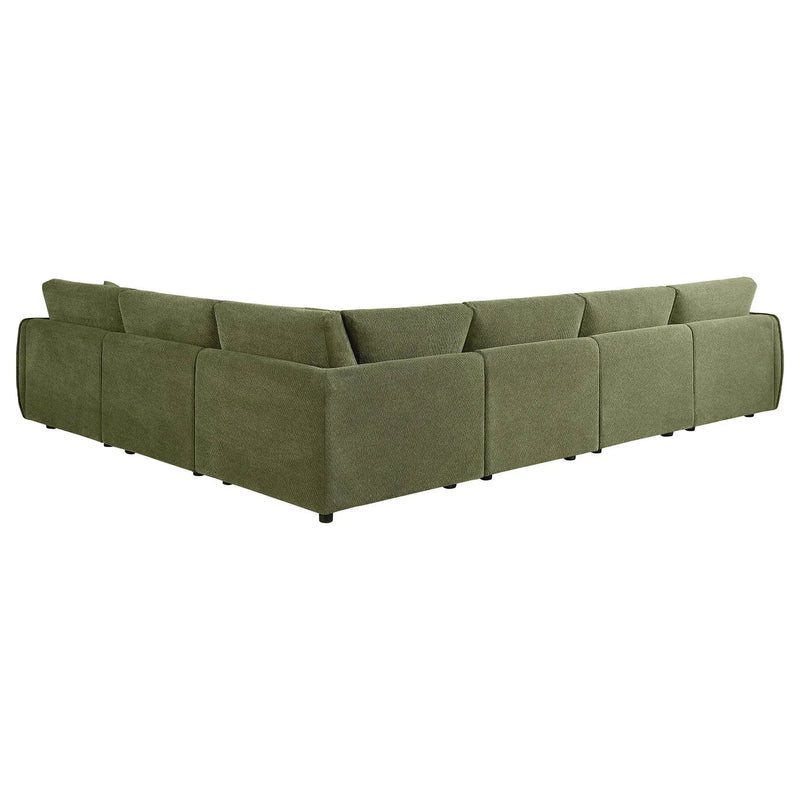 Elysia 6-piece Chenille Upholstered Modular Sectional Sofa Green by Unique Piece Furniture