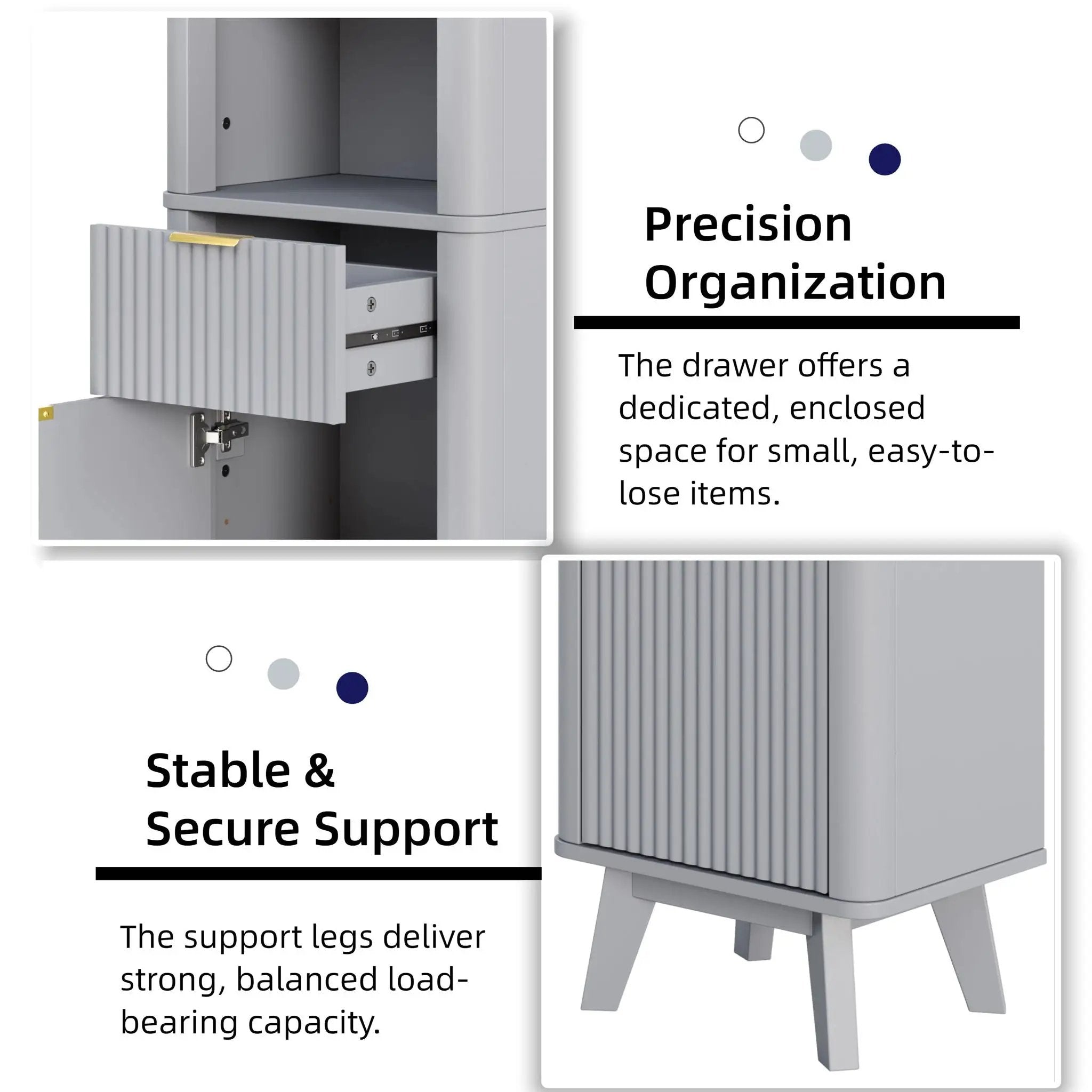 Tall Bathroom Storage Cabinet With Adjustable Shelves And 1 Drawer & Door by HouseOfZazla