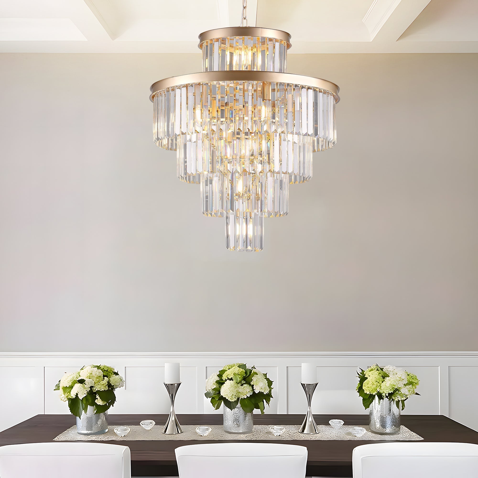 Golden Luxury Crystal Chandelier 23.6 Inch by HouseOfZazla