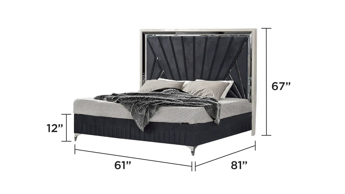 Lavita Modern & Contemporary Style 4 Pc Queen Upholstered Bedroom Set by HouseOfZazla