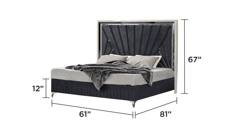 Lavita Modern & Contemporary Style 4 Pc Queen Upholstered Bedroom Set by HouseOfZazla