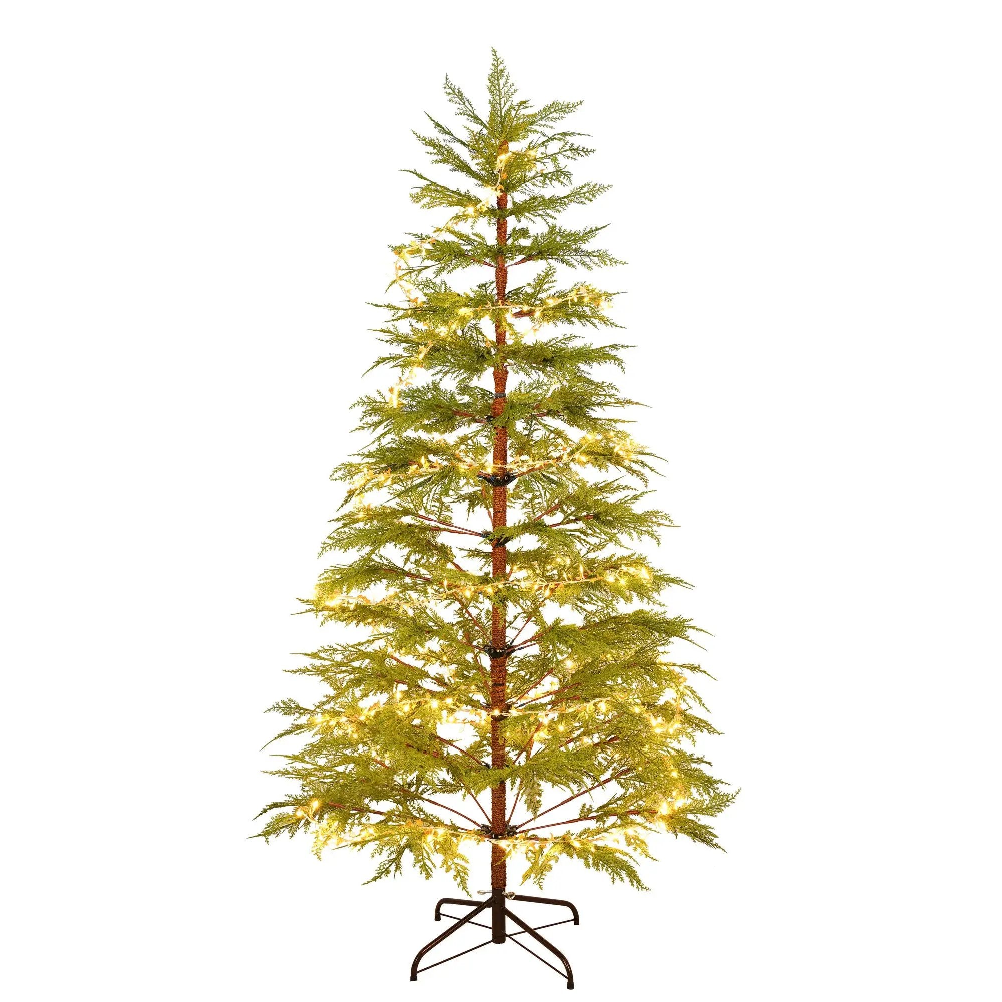 6 Feet Artificial Full Christmas Tree with LED Lights by HouseOfZazla