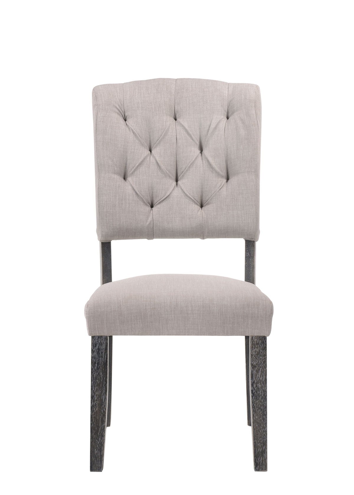 Weathered Side Chair Set with Button Tufting - Dark Brown or Dark Gray, photo 6 of 11