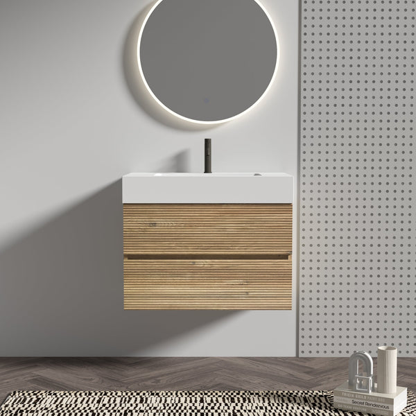 Grace 30 Rough Oak Wall-Mounted Bathroom Vanity