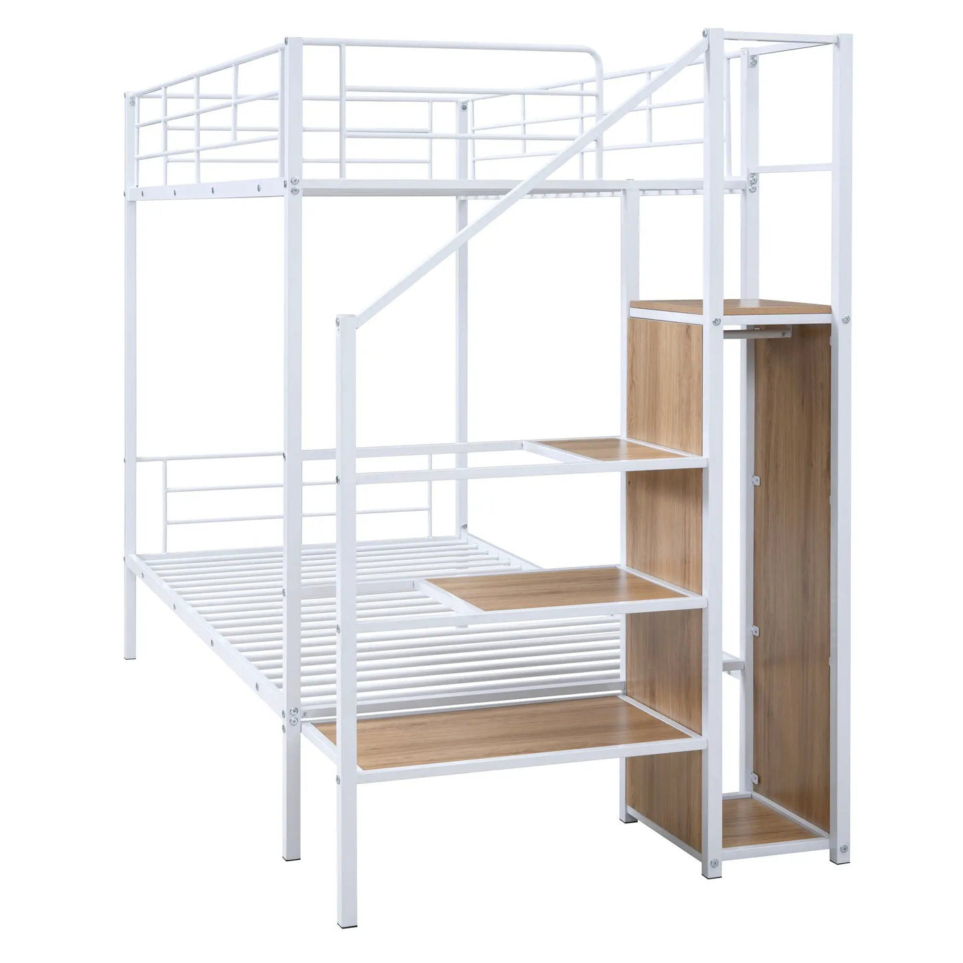 Bunk Bed With Lateral Storage Ladder And Wardrobe by HouseOfZazla