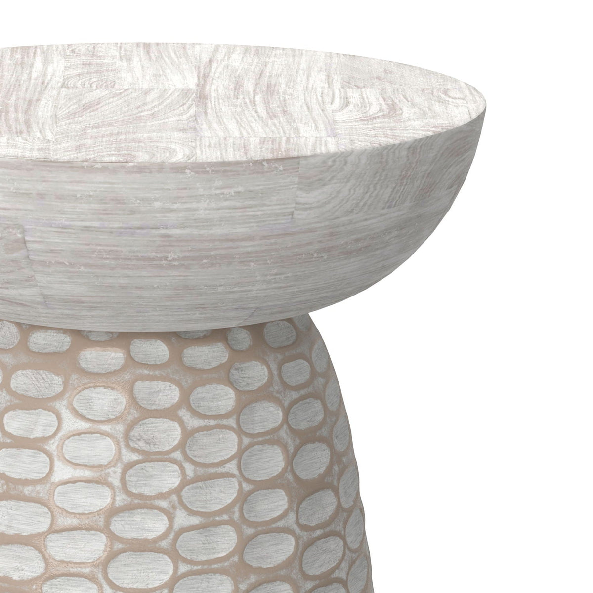 White Wash Accent Table with Sculptural Design - Boyd, photo 5 of 6