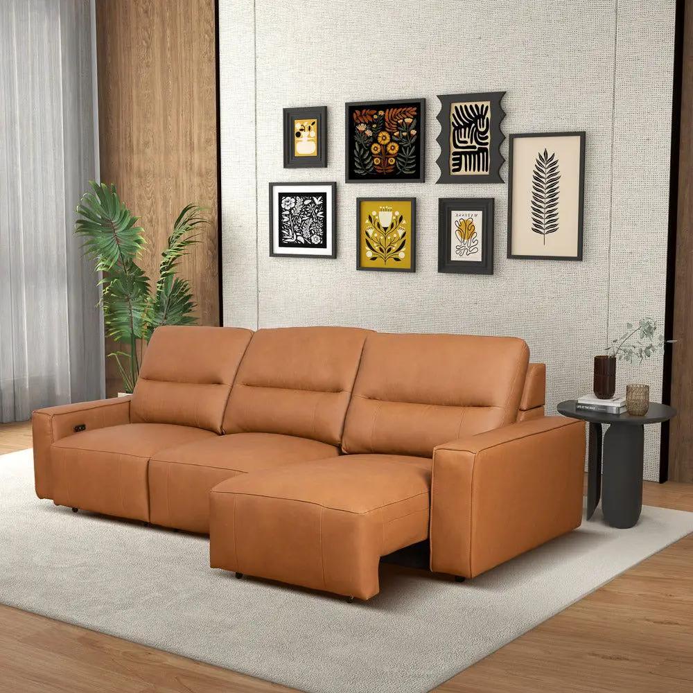 Grant - Triple Power Convertible Sofa - Cognac by HouseOfZazla