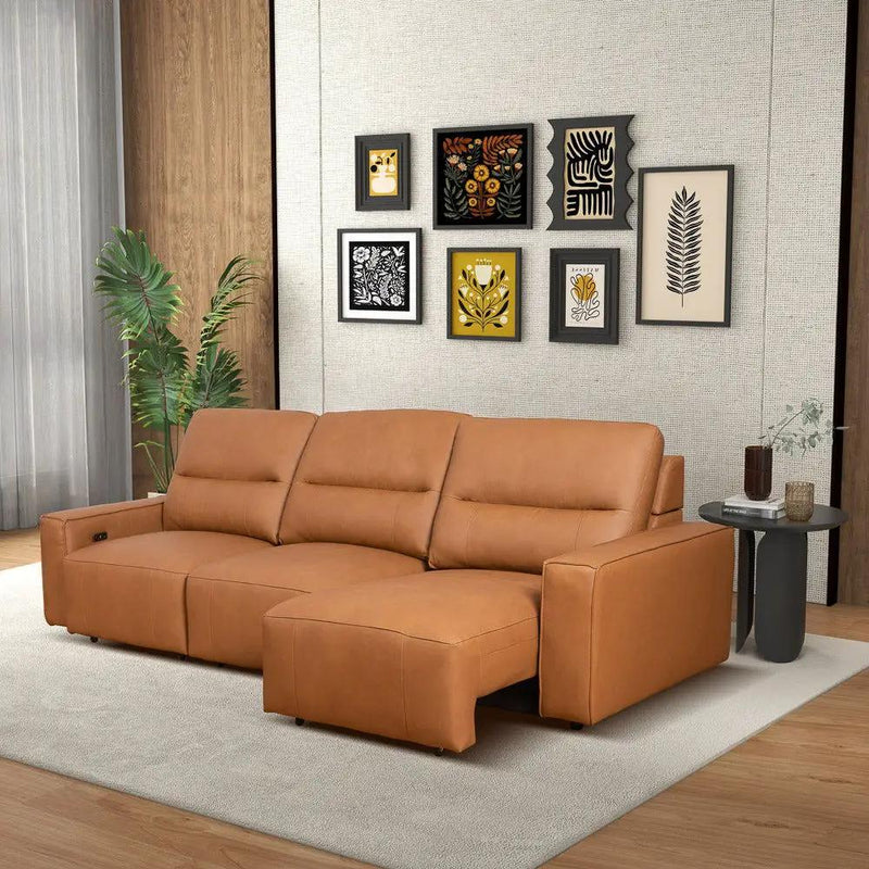 Grant - Triple Power Convertible Sofa - Cognac by HouseOfZazla