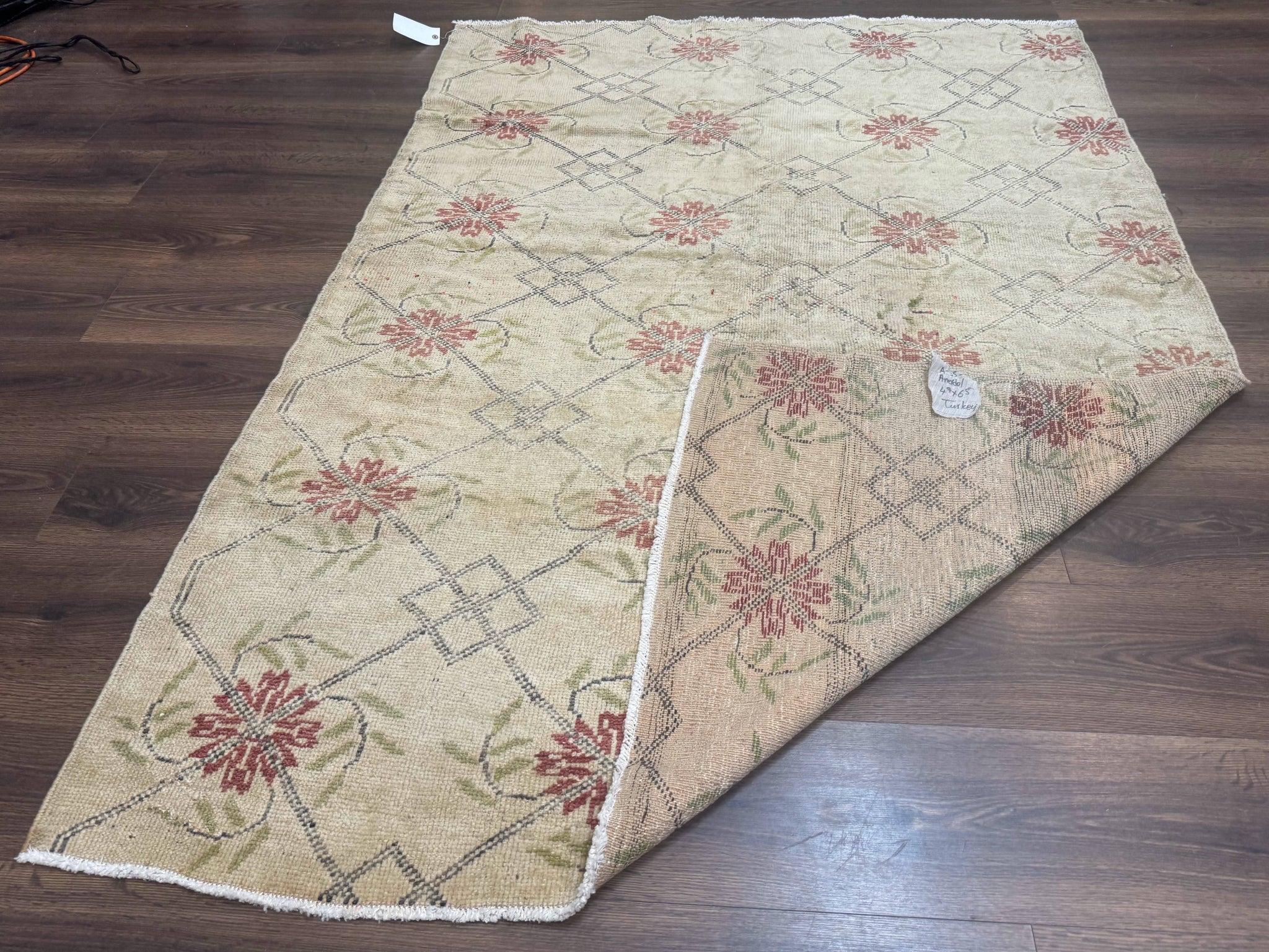Turkish Rug 5x6, Oushak Carpet, Beige by Jewel Rugs